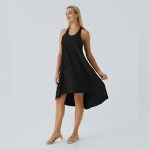 Halara Breezeful Racerback Side Pocket Midi Black Dress Black xl